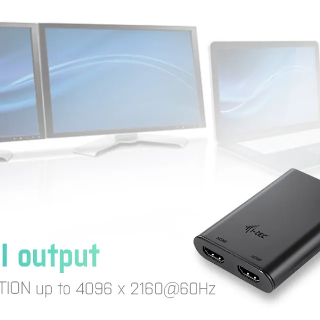 U3DUAL4KHDMI, i-tec USB 3.0 / USB-C Dual 4K HDMI Video Adapter