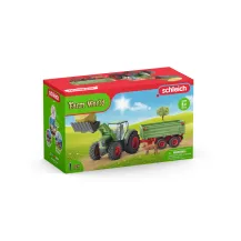 schleich Farm Life 42379 action figure giocattolo (SCHLEICH World Tractor with Trailer Toy Playset, 3 to 8 Years, Multi-colour [42379]) [42379]
