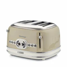 Ariete 156 Tostapane Vintage 4 fette di pane - senza pinze 6 Livelli tostatura Defrost 1600 Watt Linea Beige [0156CR]