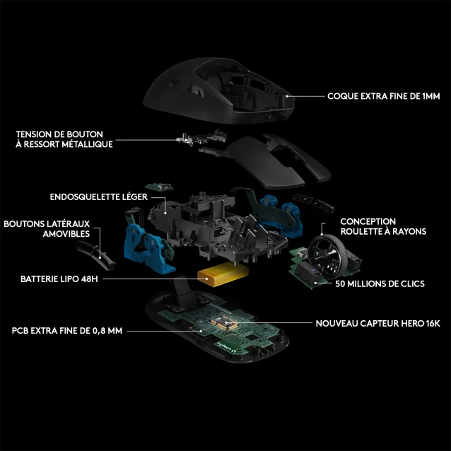 Logitech G Pro Wireless mouse Ambidestro RF Ottico 25600 DPI [910-005272]