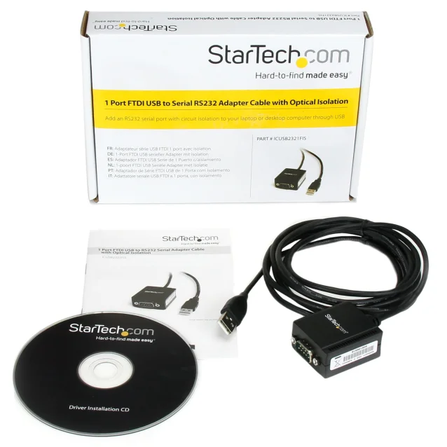 StarTech.com Cavo adattatore USB FTDI RS-232 a seriale 1 porta, isolamento ottico [ICUSB2321FIS]