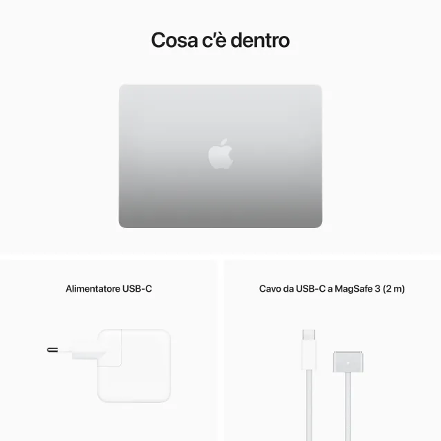Notebook Apple MacBook Air M2 8-core CPU GPU 256GB SSD - Argento [MLXY3T/A]