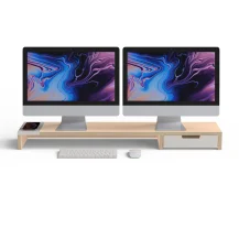POUT All-in-one wireless charging & hub station for dual monitors EYES 9 Deep Colore acero, Bianco Scrivania [POUT-02501-02(W)]