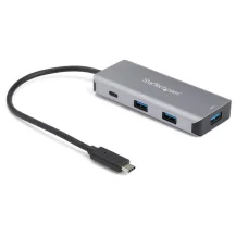 StarTech.com Hub USB C a 4 porte con 3x A e 1x - SuperSpeed 10Gbps Type-C 3.1/3.2 Gen 2 Alimentato tramite Adattatore compatto da tipo per portatili/pc Alluminio [HB31C3A1CB]