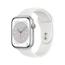 Smartwatch Apple Watch Series 8 GPS 45mm Cassa in Alluminio color Argento con Cinturino Sport Band Bianco - Regular [MP6N3TY/A]