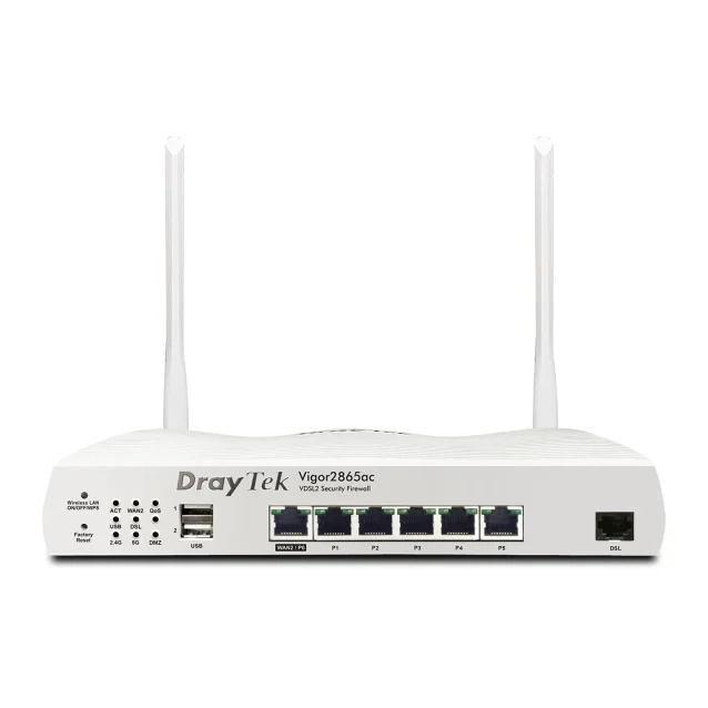 Draytek Vigor 2865 router cablato Gigabit Ethernet Grigio, Bianco (VDSL Router) [V2865-K]