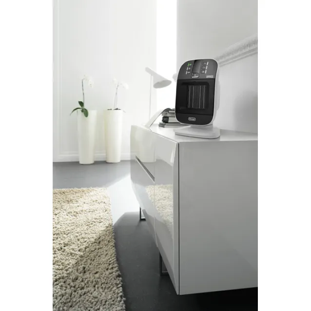 Stufetta elettrica De’Longhi HFX60V20 Interno Nero, Bianco 2000 W Riscaldatore ambiente elettrico con ventilatore