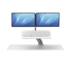 Fellowes Lotus RT (Fellowes Sit Stand Workstation Dual White 8081801 DD) [8081801]
