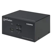 Manhattan 153522 switch per keyboard-video-mouse [kvm] Nero (Hdmi Kvm Switch 2-Port, - 4K@30Hz, Usb-A/3.5Mm Audio/Mic Connections, Cables Included, Audio Support, Control 2X Computers Warranty: 12M) [153522]