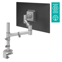 Dataflex Viewgo braccio porta monitor - scrivania 122 (Dataflex single arm silver desk clamp and bolt through mounts depth adjustment [1Year warranty]) [48.122]