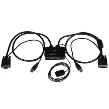 StarTech.com Switch Commutatore KVM USB VGA a 2 porte - Alimentato via con pulsante di commutazione distanza [SV211USB]
