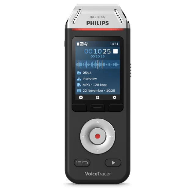 Philips Voice Tracer DVT2110/00 dittafono Flash card Nero, Cromo [DVT_2110]