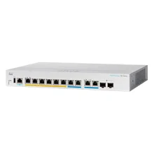 Switch di rete Cisco CBS350 Gestito L3 2.5G Ethernet (100/1000/2500) Supporto Power over (PoE) 1U Nero, Grigio [CBS350-8MP-2X-EU]