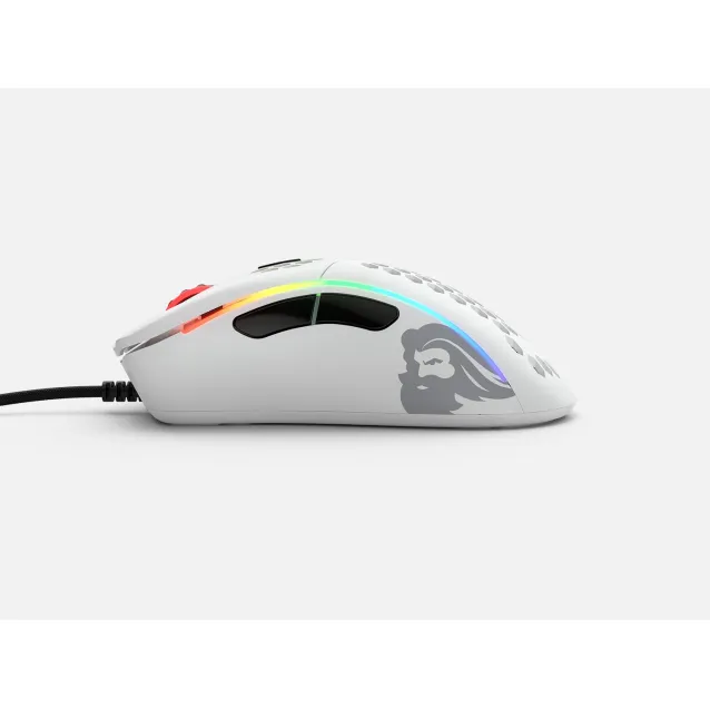 Glorious PC Gaming Race Model D- mouse Mano destra USB tipo A Ottico 3200 DPI (Glorious RGB Optical Mouse - Matte White [GLO-MS-DM-MW]) [GLO-MS-DM-MW]