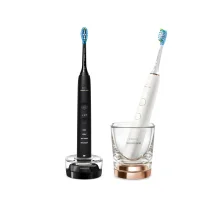 Spazzolino elettrico Philips DiamondClean 9000 Sonicare Spazzolini Elettrici Sonici con App, confezione da 1 Bianco e Nero HX9914/57 [HX9914/57]