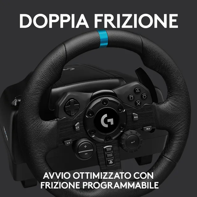 Logitech G G923 Nero USB 2.0 Sterzo + Pedali Analogico/Digitale PC,  PlayStation 4, PlayStation 5