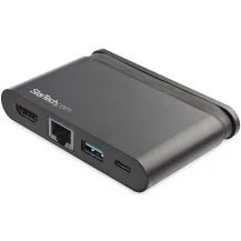 StarTech.com Adattatore multiporta USB C - Dock portatile USB-C con HDMI 4K Pass-Through PD 3.0 da 100 W, 1x USB-A, USB-C, GbE Docking station viaggio per laptop Thunderbolt 3 e Type-C Mac Windows [DKT30CHCPD]