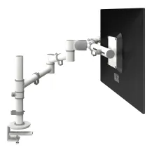 Dataflex Viewgo braccio porta monitor - scrivania 130 (Dataflex dual arm white desk clamp and bolt through mounts depth adjustment [1Year warranty]) [48.130]