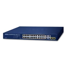 Switch di rete PLANET 24-Port 10/100/1000T 802.3at Non gestito Gigabit Ethernet (10/100/1000) Supporto Power over (PoE) 1U Blu [GSW-2824P]