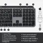 Logitech MX Keys Tastiera Wireless Illuminata Avanzata per Mac, Digitazione Tattile, Tasti Retroilluminati a LED, Bluetooth, USB-C, Batteria 10 giorni, Apple macOS, Struttura Metallica