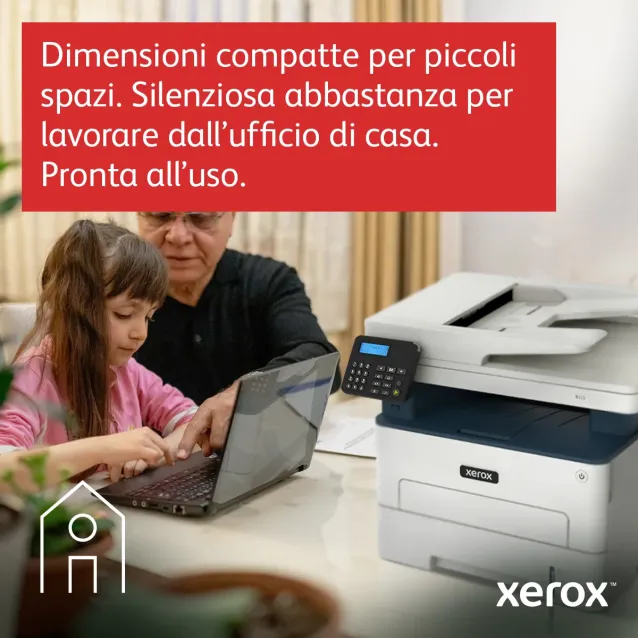 Multifunzione Xerox B225 A4 34 ppm Copia/Stampa/Scansione fronte/retro wireless PS3 PCL5e/6 ADF 2 vassoi Totale 251 fogli [B225V/DNI]