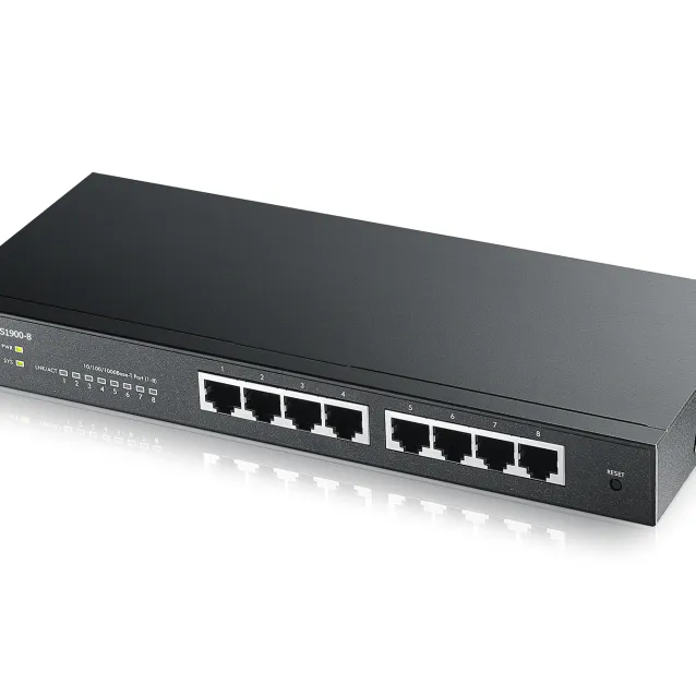 Switch di rete Zyxel GS1900-8 Gestito L2 Gigabit Ethernet (10/100/1000) Nero [GS1900-8-EU0101F]