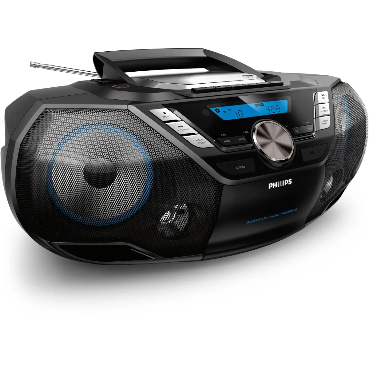 Trevi CMP 544 BT Radio Stereo Portatile Boombox Blu Lettore CD MP3  Bluetooth