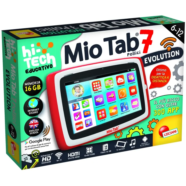 Tablet per bambini Lisciani MIO TAB 7'' SMART EVOLUTION 2021 16 GB Wi-Fi Rosso