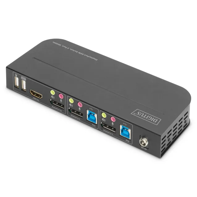 Digitus Switch KVM, 2 porte, 4K60Hz, x DP in, 1 DP/HDMI out [DS-12850]