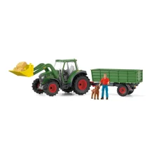 SCHLEICH Farm World Tractor with Trailer Toy Playset, 3 to 8 Years, Multi-colour [42608]