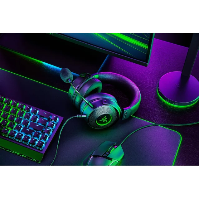 Cuffia con microfono Razer Kraken V3 HyperSense Auricolare Cablato A Padiglione Giocare USB tipo Nero [RZ04-03770100-R3M1]