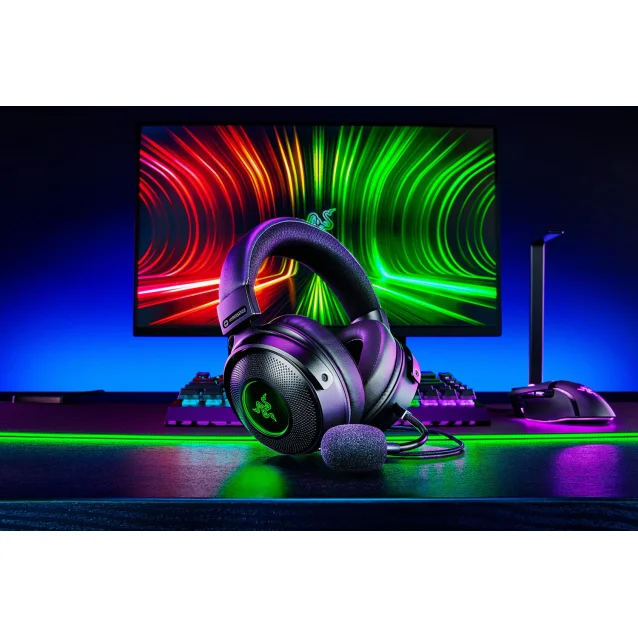 Cuffia con microfono Razer Kraken V3 HyperSense Auricolare Cablato A Padiglione Giocare USB tipo Nero [RZ04-03770100-R3M1]