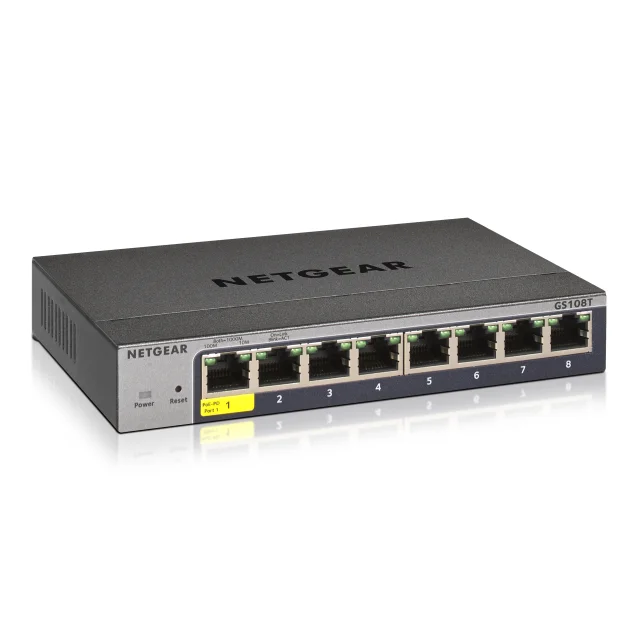 Switch di rete NETGEAR GS108Tv3 Gestito L2 Gigabit Ethernet (10/100/1000) Grigio [GS108T-300PES]