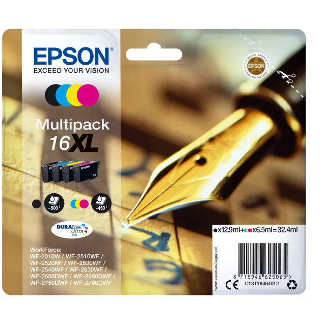 Cartuccia inchiostro Epson Pen and crossword Multipack Penna e cruciverba 4 colori Inchiostri DURABrite Ultra 16XL [C13T16364022]