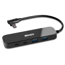 Hub USB Lindy 43334 hub di interfaccia 3.2 Gen 2 [3.1 2] Type-C 10000 Mbit/s Nero (4 Port Usb - Warranty: 24M) [43334]