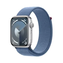 Smartwatch Apple Watch Series 9 GPS Cassa 45mm in Alluminio Argento con Cinturino Sport Loop Blu Inverno [MR9F3QL/A]