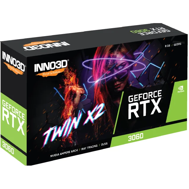 Scheda video Inno3D GeForce RTX 3060 Twin X2 NVIDIA 8 GB GDDR6 [N30602-08D6-11902130]