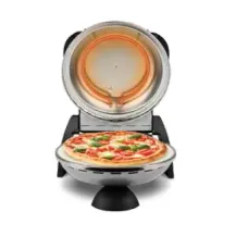 ARIETE 0909 Forno Cuoci Pizza in 4 Minuti, Fornetto Pietra Refrattaria  Ø33cm