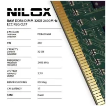 Memoria Nilox DDR4 32GB 2400MHZ ECC REG CL17 [NXR322400M1C17]