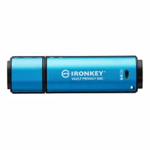 Kingston Technology IronKey VP50 unità flash USB 64 GB tipo-C 3.2 Gen 1 [3.1 1] Nero, Blu (64GB USB-C IRONKEY VAULT P 50C - AES-256 ENCRYPTED FIPS 197) [IKVP50C/64GB]