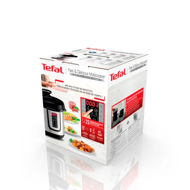 Sfera Ufficio - Tefal FAST & DELICIOUS CY505E10 pentola a pressione 6 L  Nero, Stainless steel 1100 W [CY505E10]