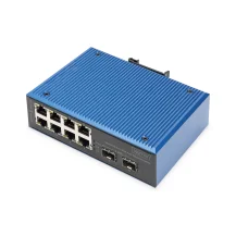Switch di rete Digitus Fast Ethernet industriale a 8+2 porte (INDUSTRI 8+2-PORT FAST E SWITCH - 8 PORT FE RJ452 GE SFP PORTS) [DN-651146]
