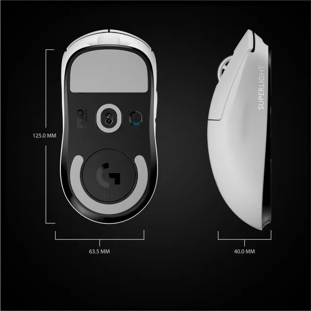 Logitech G Pro X Superlight mouse Mano destra RF Wireless 25600 DPI [910-005943]