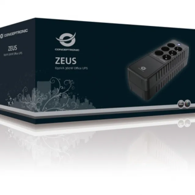 Conceptronic ZEUS05E gruppo di continuità (UPS) Standby (Offline) 0,65 kVA 360 W 6 presa(e) AC [ZEUS05E]