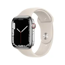 Smartwatch Apple Watch Series 7 OLED 45 mm 4G Argento GPS [satellitare] (WATCH SER + CELL SS45MM - STARLIGHT SPORT BAND REG) [MKJV3B/A]