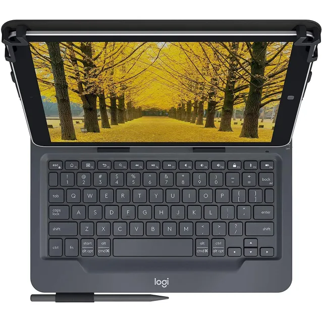 Logitech Universal Folio Cover iPad o Tablet con Tastiera Bluetooth Wireless, Per la maggior parte dei tablet da 9-10