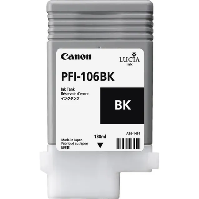 Cartuccia inchiostro Canon PFI-106 BK cartuccia d'inchiostro 1 pz Originale Nero per foto [6621B001]