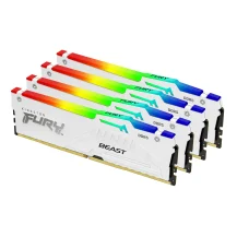 Memoria Kingston Technology FURY Beast 128 GB 5200 MT/s DDR5 CL40 DIMM (Kit da 4 moduli) White RGB XMP [KF552C40BWAK4-128]