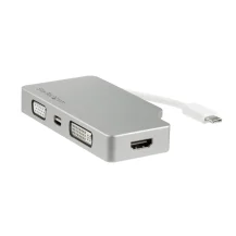 StarTech.com Adattatore Audio/Video da Viaggio 4 in 1 - USB Type-C a VGA, DVI, HDMI o mDP Alluminio 4K [CDPVGDVHDMDP]