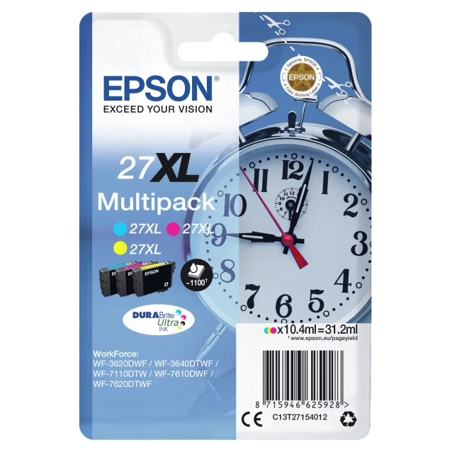 Cartuccia inchiostro Epson Alarm clock Multipack Sveglia 3 colori Inchiostri DURABrite Ultra 27XL